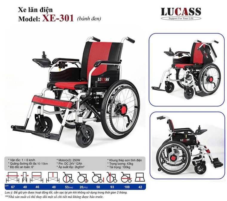 Xe lăn điện Lucass 301